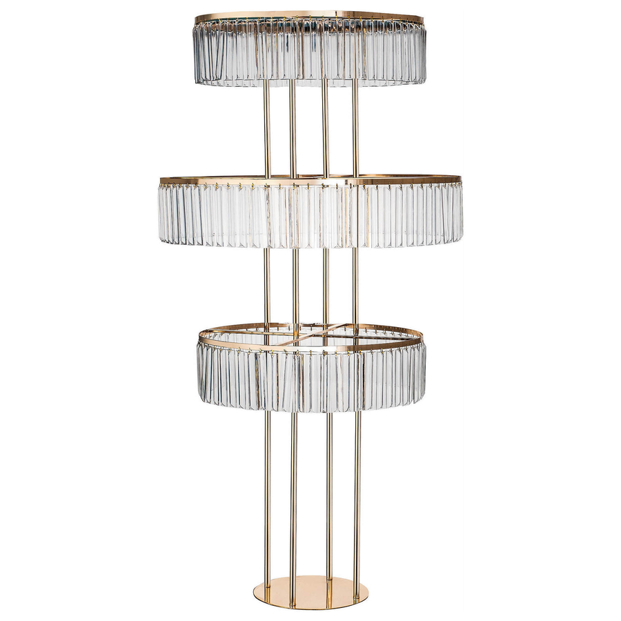 Стойка для цветов «Эдем» золотая с кристаллами - Фото миниатюра 3