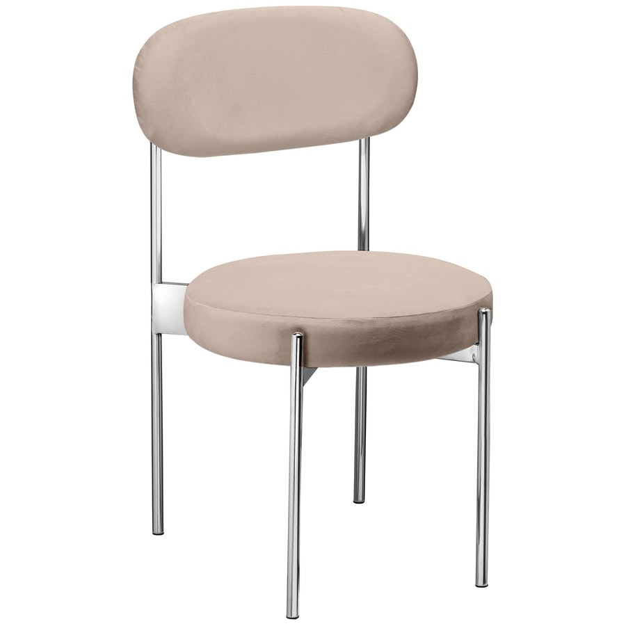 Стул «Тотем» серебряный, серо-бежевый теплый бархат - Фото миниатюра 1