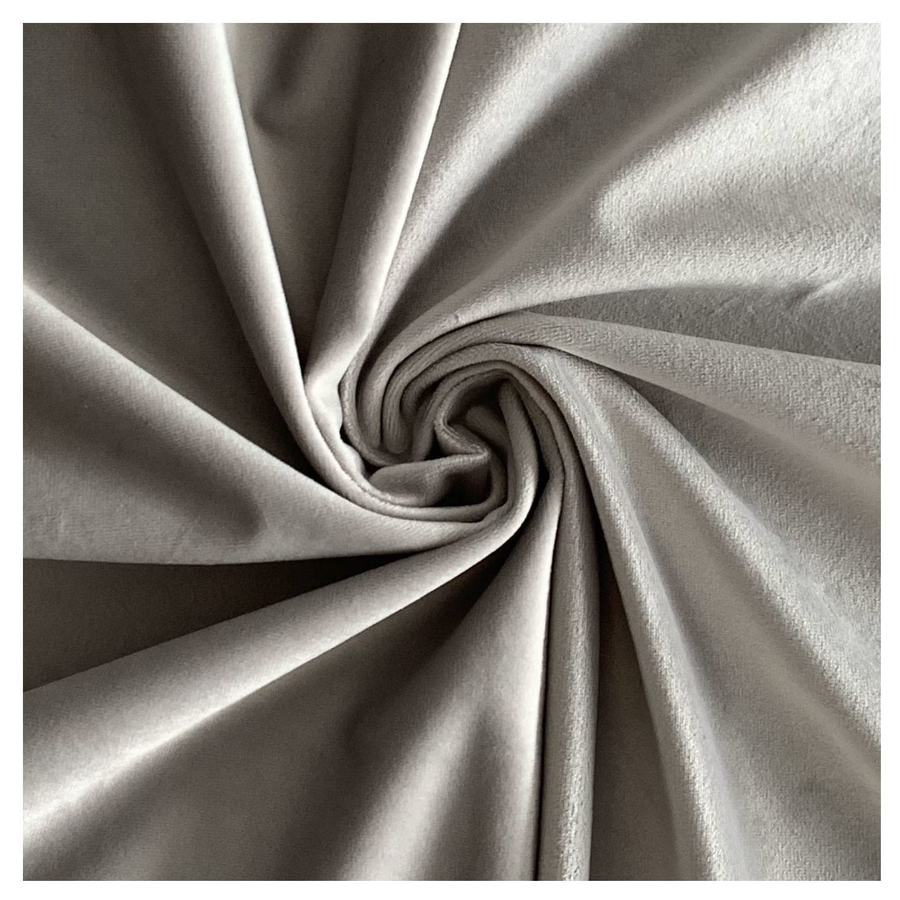 Скатерть прямая широкая бархатная светло-серая - Фото миниатюра 2