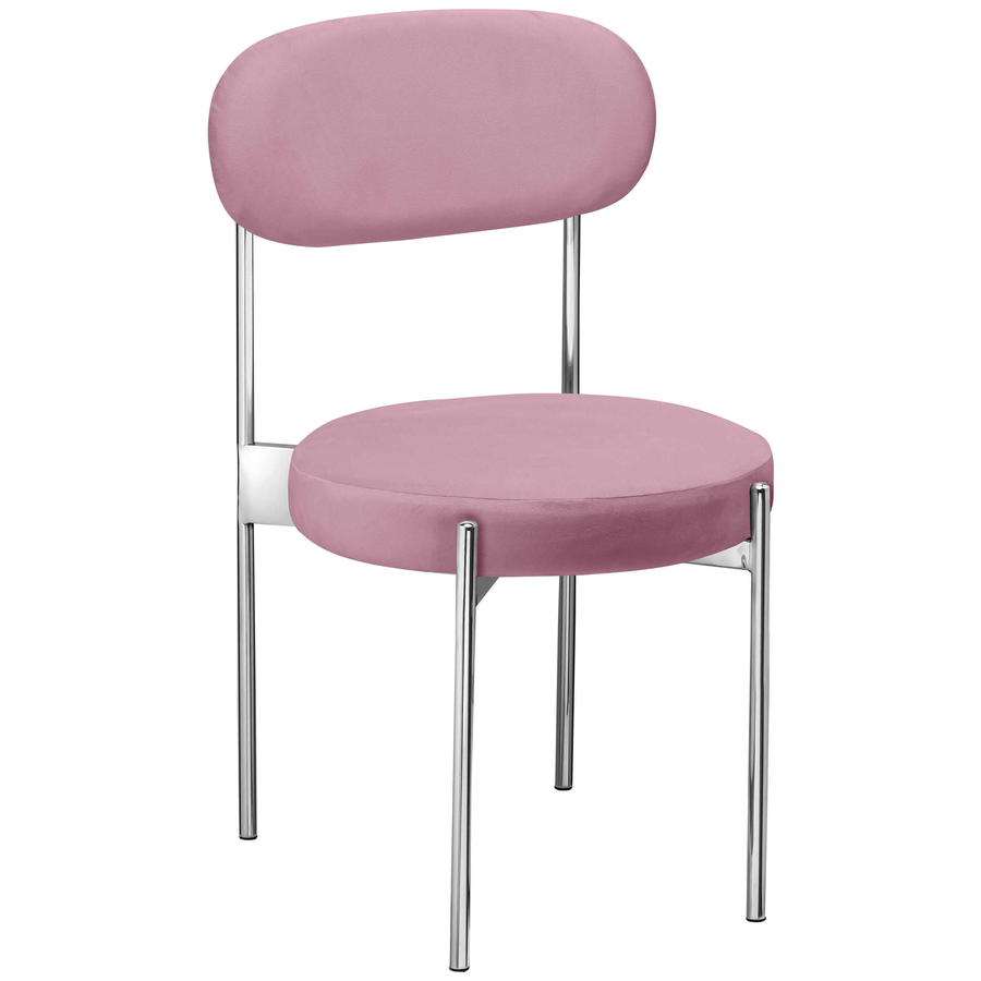 Стул «Тотем» серебряный, розовый бархат - Фото миниатюра 1