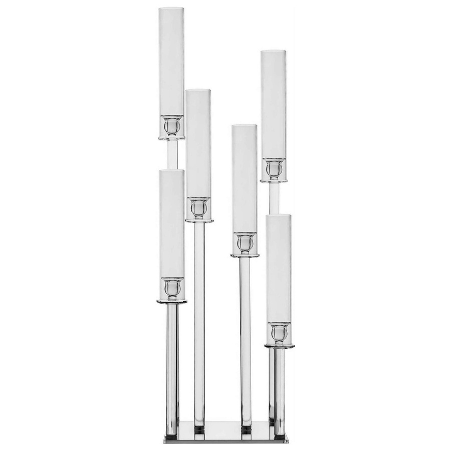 Канделябр «Тот» на 6 свечей прозрачный стеклянный - Фото миниатюра 1