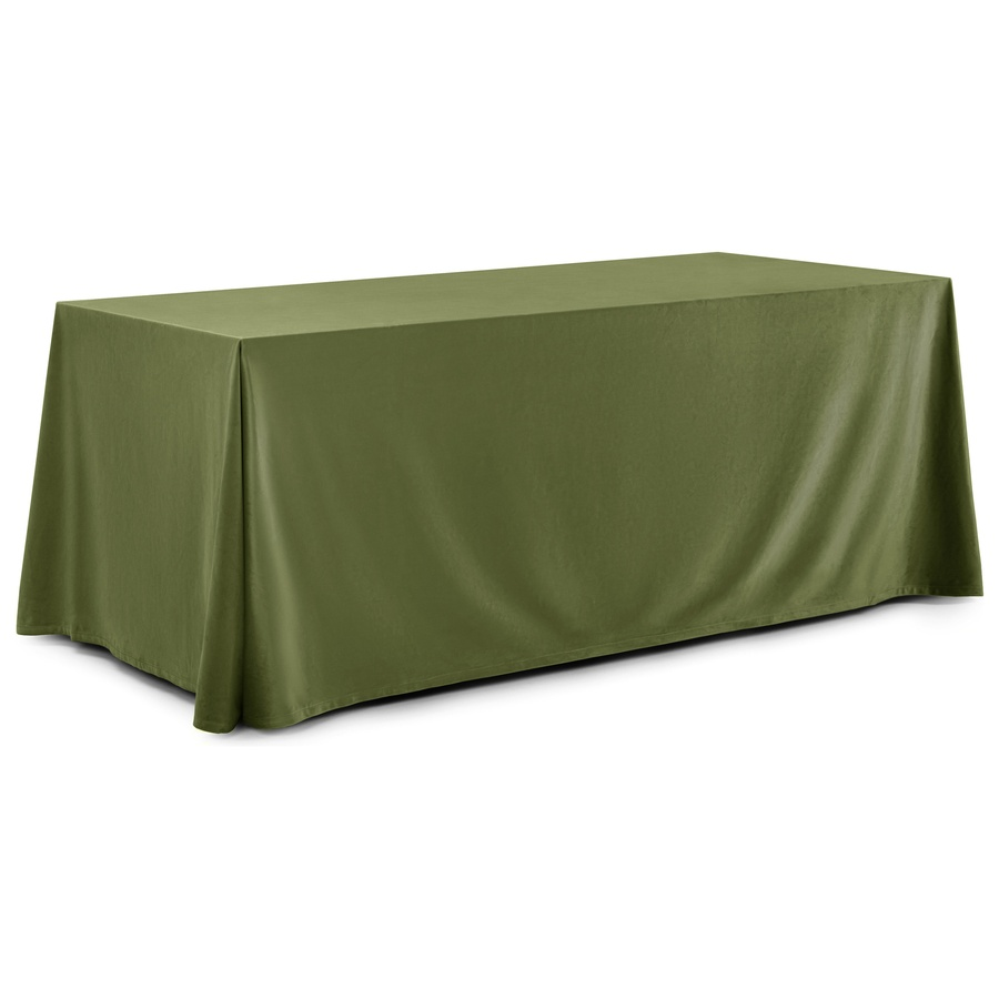 Скатерть прямоугольная широкая бархатная мшистая - Фото миниатюра 1