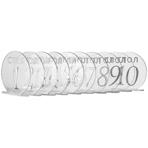 Номерки для столов 1-10 прозрачные с серебром - Фото 1