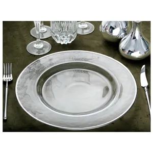 Подстановочная тарелка «Бари» прозрачная с серебряной каймой - Фото 4