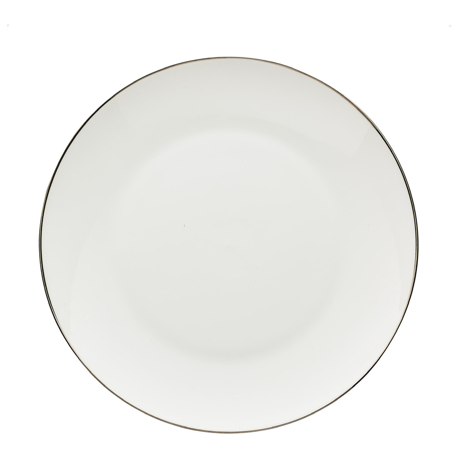 Обеденная тарелка «Виго» с серебряным кантом - Фото миниатюра 1