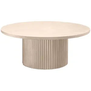 Стол «Арис» круглый, бархат кремовый