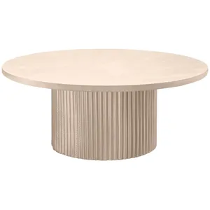 Стол «Арис» круглый, бархат кремовый