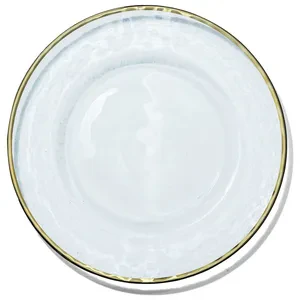 Подстановочная тарелка «Бари» прозрачная с золотой каймой - Фото 1