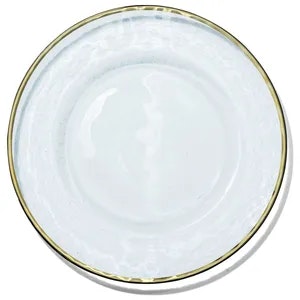 Подстановочная тарелка «Бари» прозрачная с золотой каймой