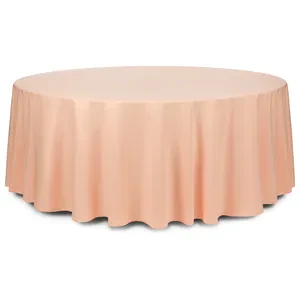 Скатерть круглая габардин пудрового цвета