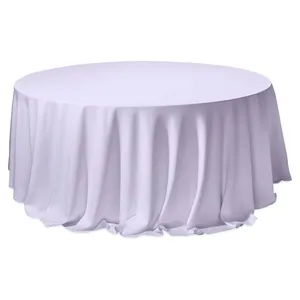 Скатерть круглая из матина пастельно-сиреневая