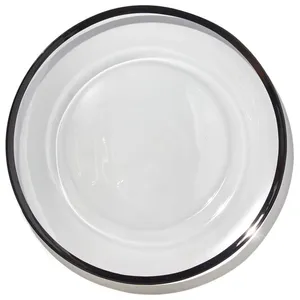 Подстановочная тарелка «Бари» прозрачная с графитовым кантом - Фото 1