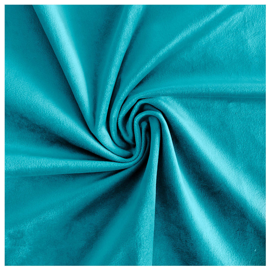 Скатерть прямая широкая бархатная бирюзовая - Фото миниатюра 2