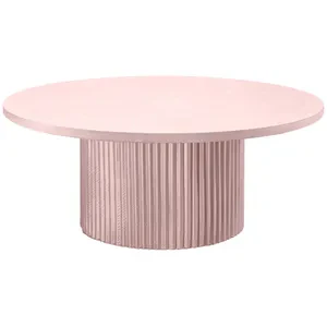 Стол «Арис» круглый, бархат пыльно-розовый