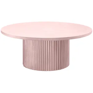 Стол «Арис» круглый, бархат пыльно-розовый