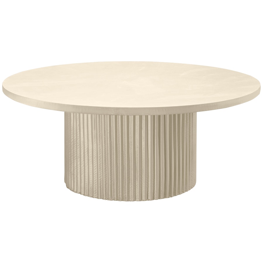 Стол «Арис» круглый, бархат светло-бежевый - Фото миниатюра 1