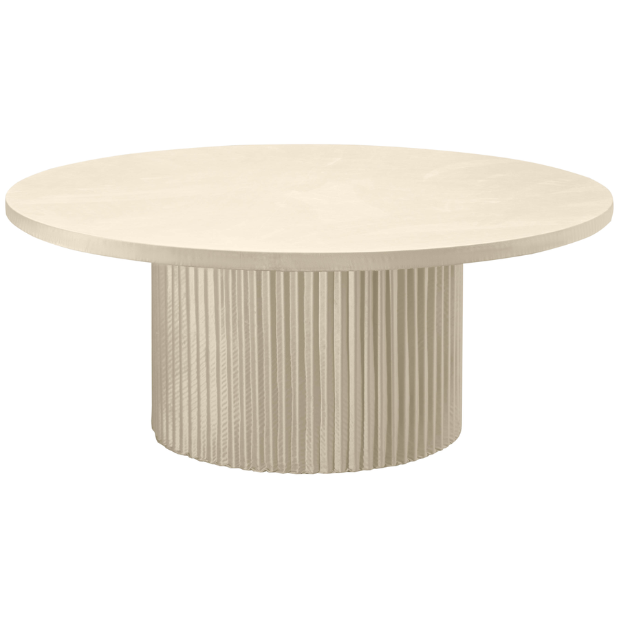 Стол «Арис» круглый, бархат светло-бежевый - Фото миниатюра 1