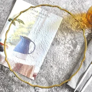 Подстановочная тарелка «Салак» прозрачная с золотой каймой - Фото 2