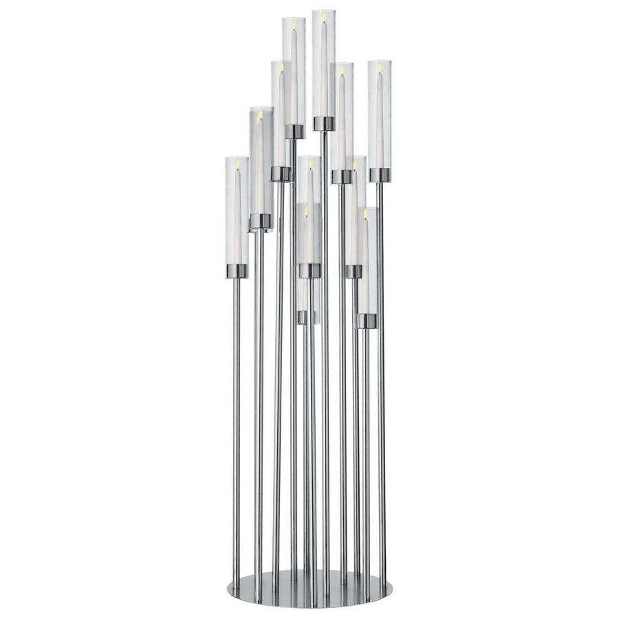 Канделябр «Пламп» на 12 свечей серебряный металлический - Фото миниатюра 3