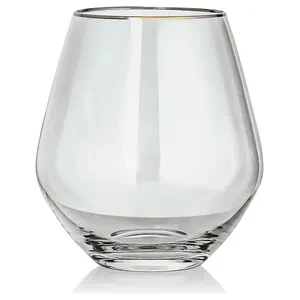 Стакан «Санко» дымчатый с золотым кантом - Фото 1