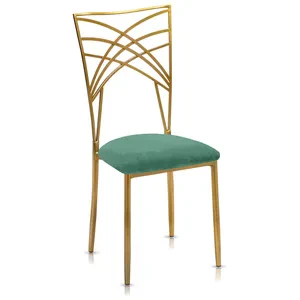 Стул «Хамелеон» золотой, шалфейная подушка из бархата