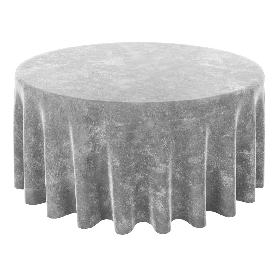 Скатерть круглая, серый мраморный бархат - Фото миниатюра 1
