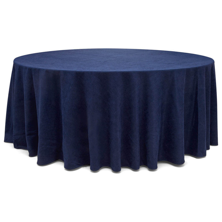 Скатерть круглая из канваса тёмно-синяя - Фото миниатюра 1