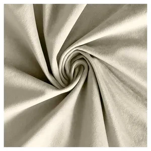 Скатерть прямая широкая бархатная светло-бежевая - Фото 2