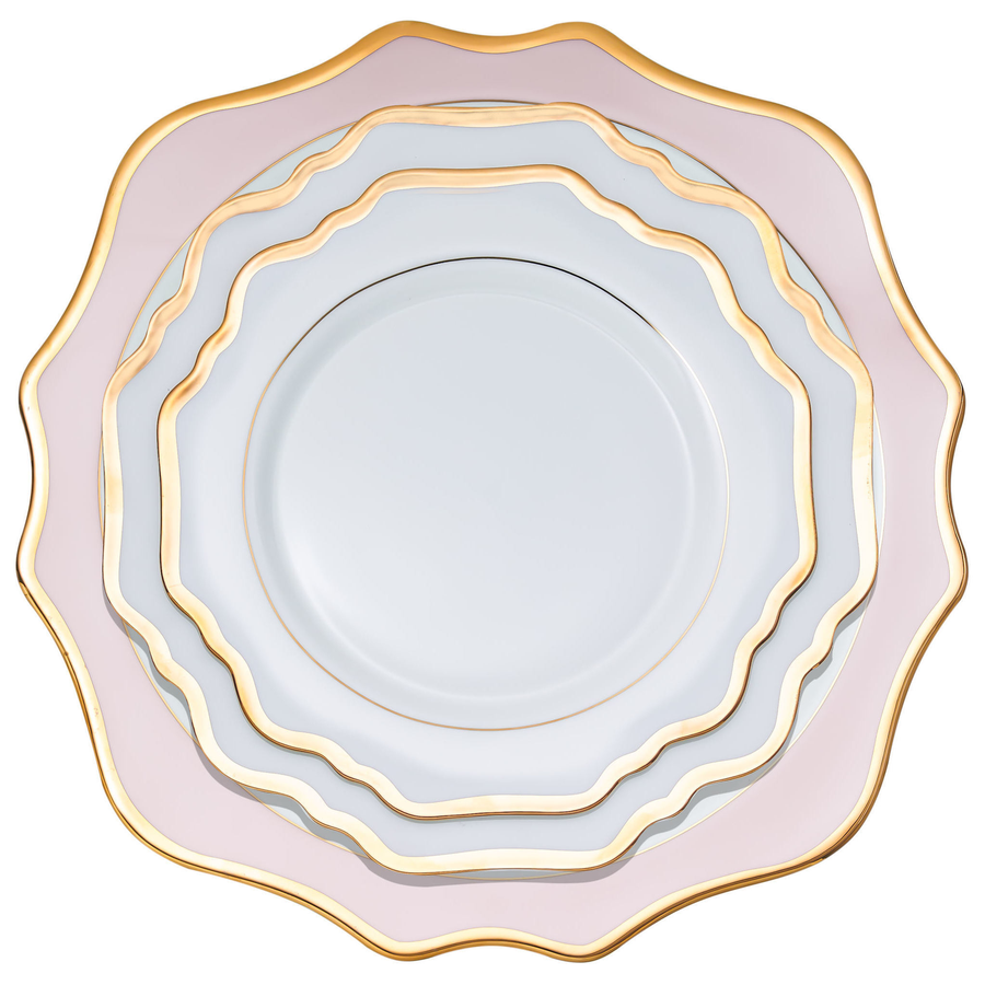 Набор тарелок «Тайга» бело-розовые с кантом 33, 26 и 21см - Фото миниатюра 1