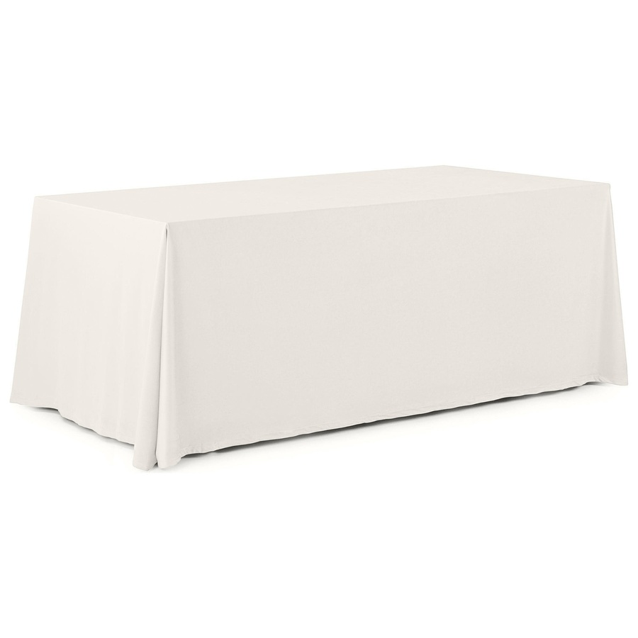 Скатерть прямая широкая бархатная молочная - Фото миниатюра 1
