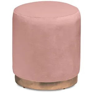 Пуф «Круг» золотой, розовый бархат