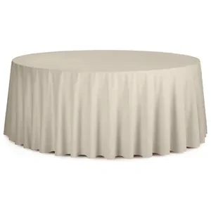 Скатерть круглая бархатная светло-бежевая