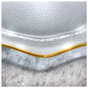 Подстановочная тарелка «Фиона» прозрачная с золотой каймой - Фото 2