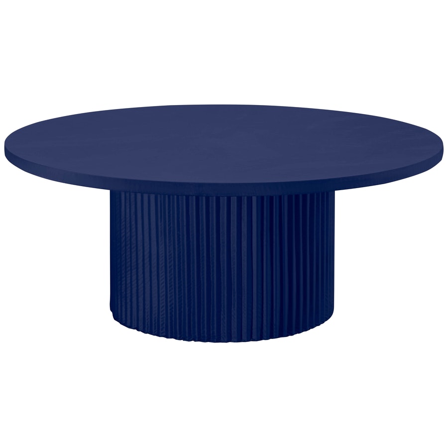 Стол «Арис» круглый, бархат темно-синий - Фото миниатюра 1