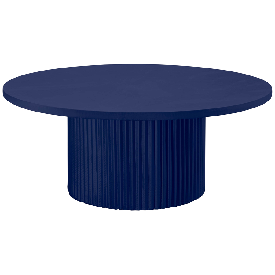 Стол «Арис» круглый, бархат темно-синий - Фото миниатюра 1