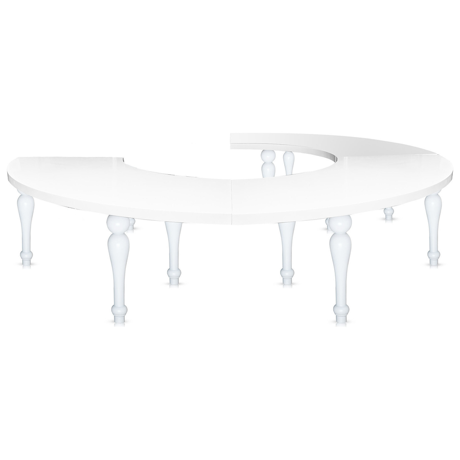 Стол «Змейка» 3 части с белыми ножками - Фото миниатюра 1