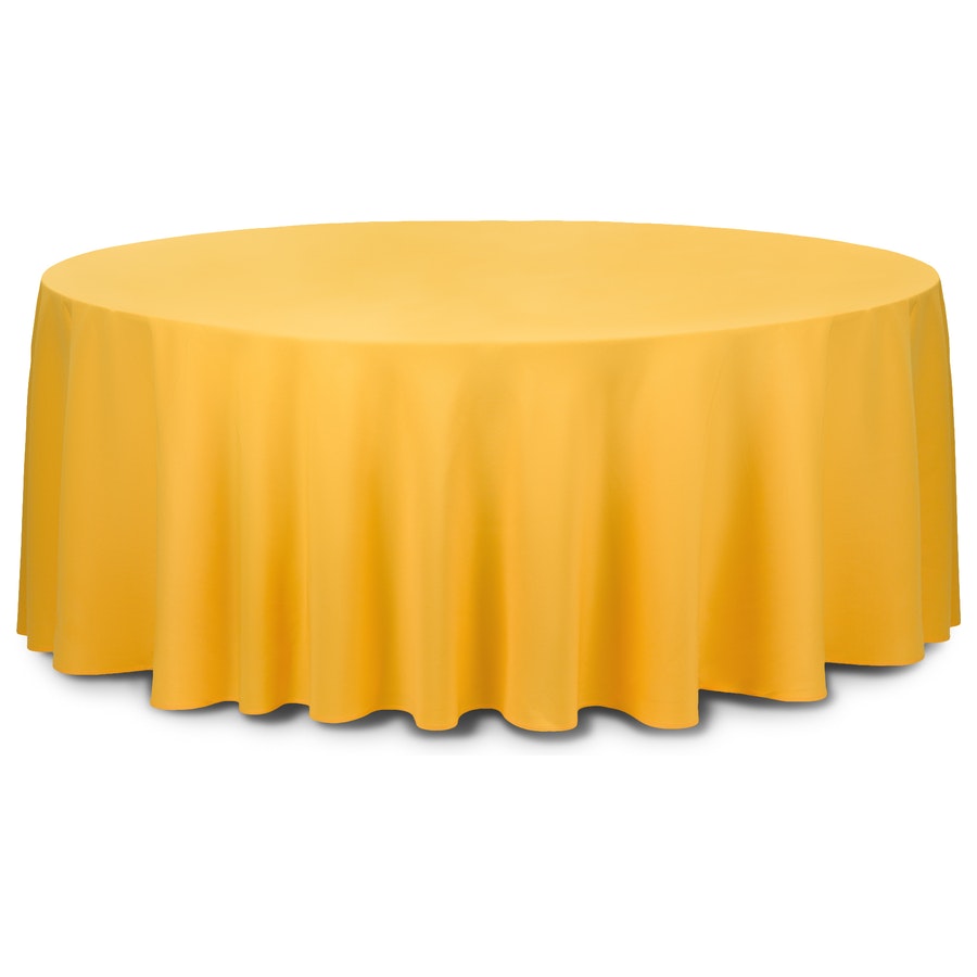 Скатерть круглая габардин желтая - Фото миниатюра 1