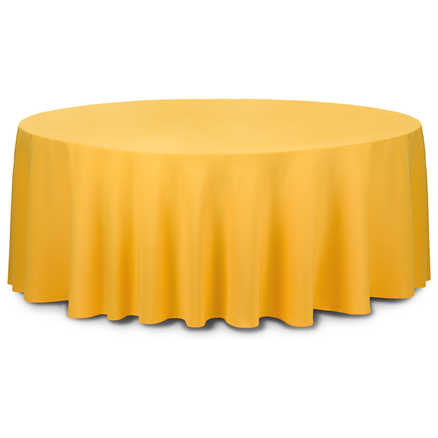 Скатерть круглая габардин желтая - Фото основное 1