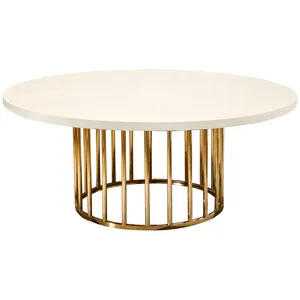 Стол «Арис» круглый, столешница бархат молочный