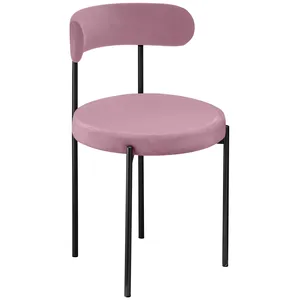 Стул «Лира» черный, розовый бархат