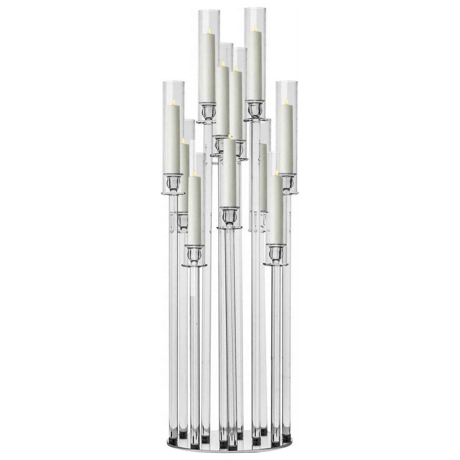 Канделябр «Пламп» на 12 свечей прозрачный стеклянный - Фото миниатюра 2