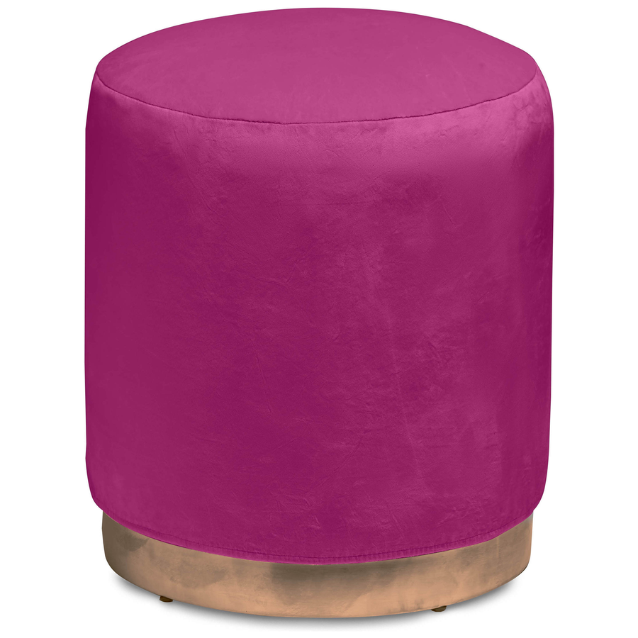 Чехол бархатный малиновый для круглого пуфа - Фото миниатюра 1