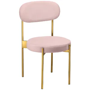 Стул «Тотем» золотой, пыльно-розовый бархат