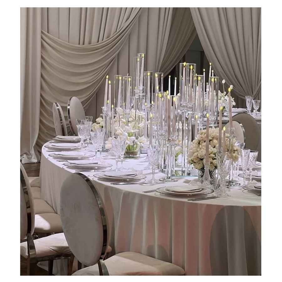 Скатерть круглая бархатная молочная - Фото миниатюра 2