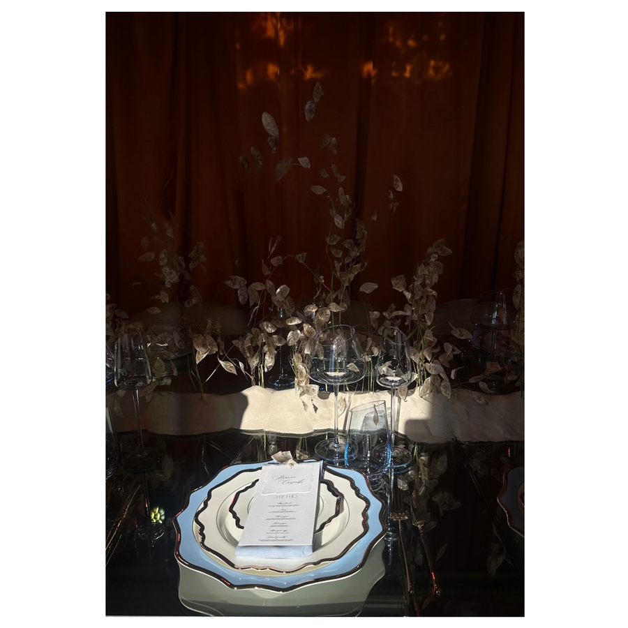 Закусочная тарелка «Тайга» белая с золотым кантом - Фото миниатюра 2