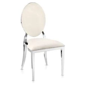 Стул «Вашингтон» серебряный, молочные подушки из бархата