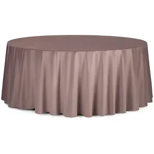 Скатерть круглая бархатная пыльно-фиолетовая