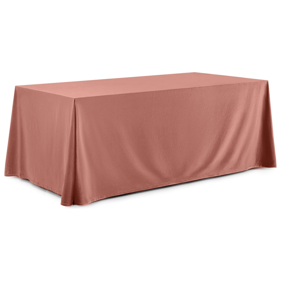 Скатерть прямая широкая бархатная марсала - Фото миниатюра 1