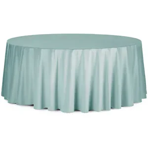Скатерть круглая бархатная мятная