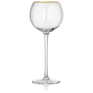 Бокал для красного вина «Санко» прозрачный с золотым кантом - Фото 1